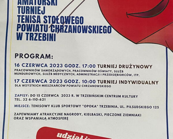 Amatorski Turniej Tenisa Stołowego Powiatu Chrzanowskiego