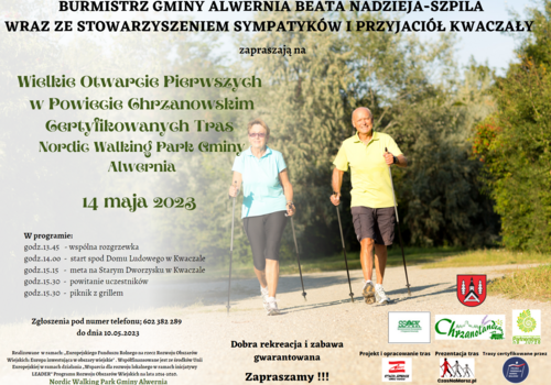 Otwarcie Pierwszych w Powiecie Chrzanowskim certyfikowanych tras nordic walking