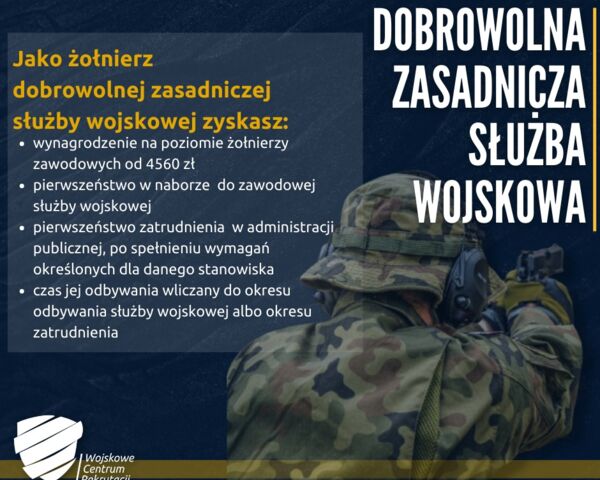 Zostań żołnierzem dobrowolnej zasadniczej służby wojskowej