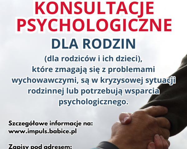 Bezpłatne konsultacje psychologiczne dla rodzin