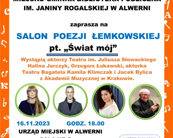 Zapraszamy na Salon Poezji Łemkowskiej do Alwerni