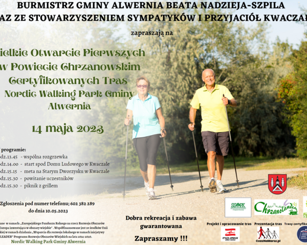 Otwarcie Pierwszych w Powiecie Chrzanowskim certyfikowanych tras nordic walking